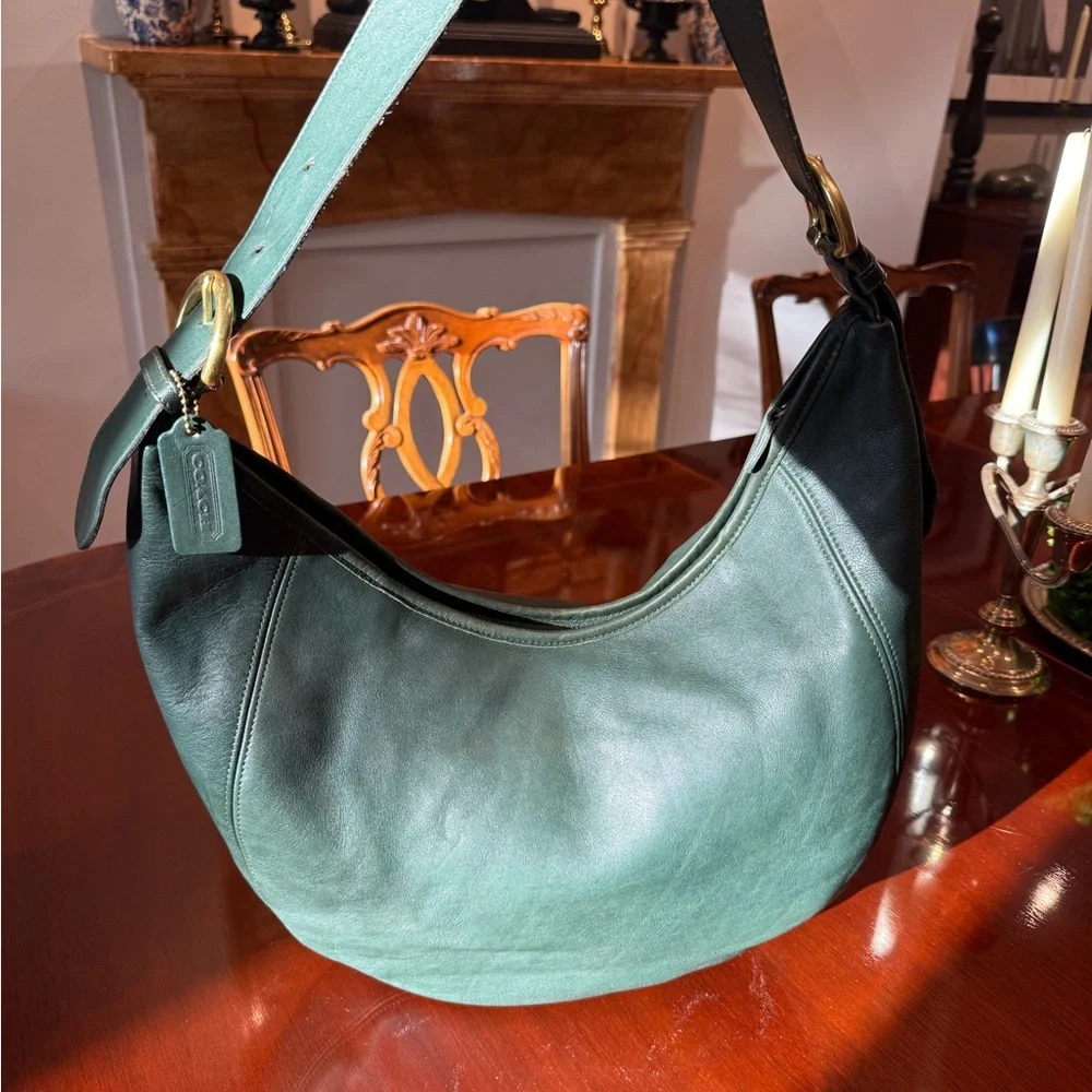 STUNNING extremely rare green Coach Wooster handbag 4142